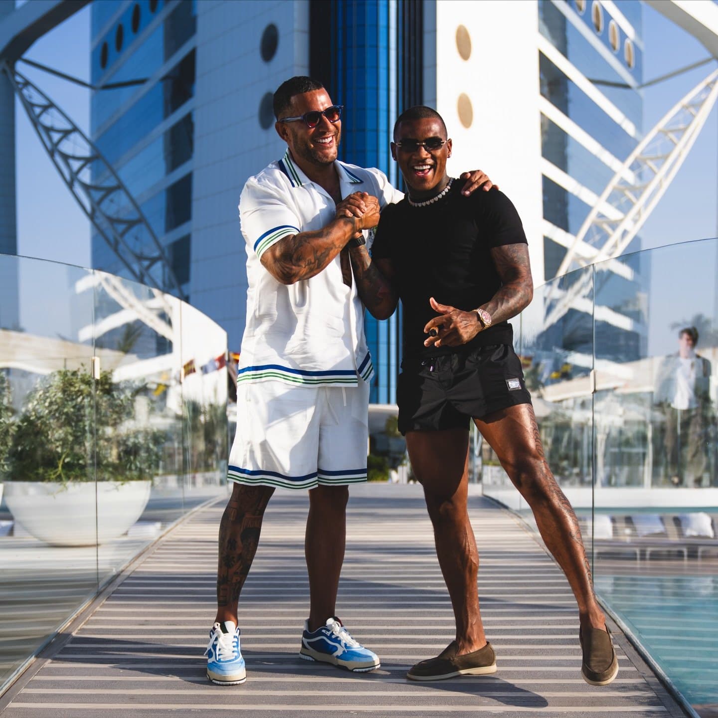 Max White with a friend in Dubai